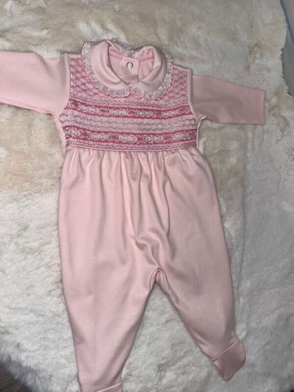 Pima Cotton Pink Pearl Baby Grow - Image 2