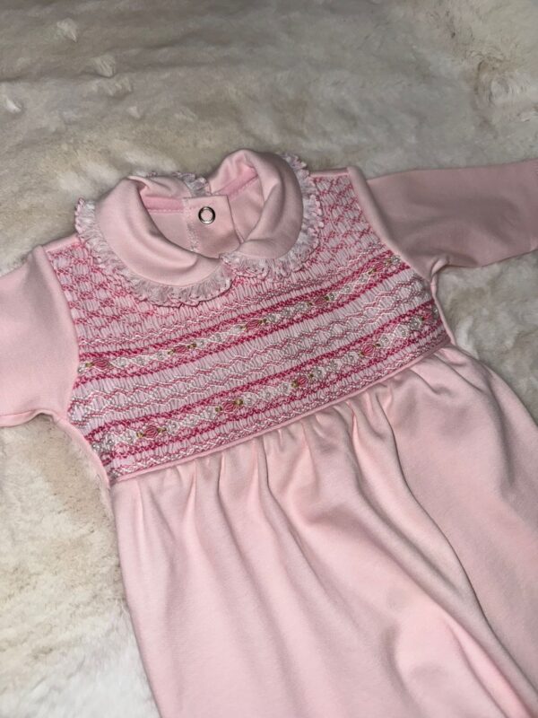 Pima Cotton Pink Pearl Baby Grow