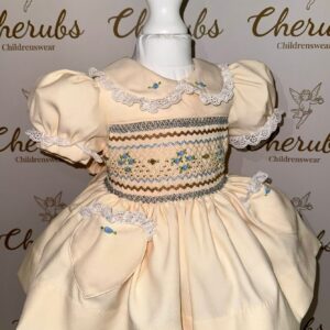 Cream Blue Roses Dress