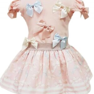 Peach Ribbon Top & Skirt