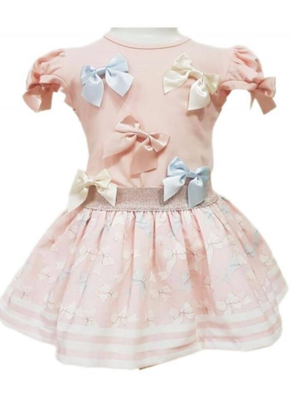 Peach Ribbon Top & Skirt