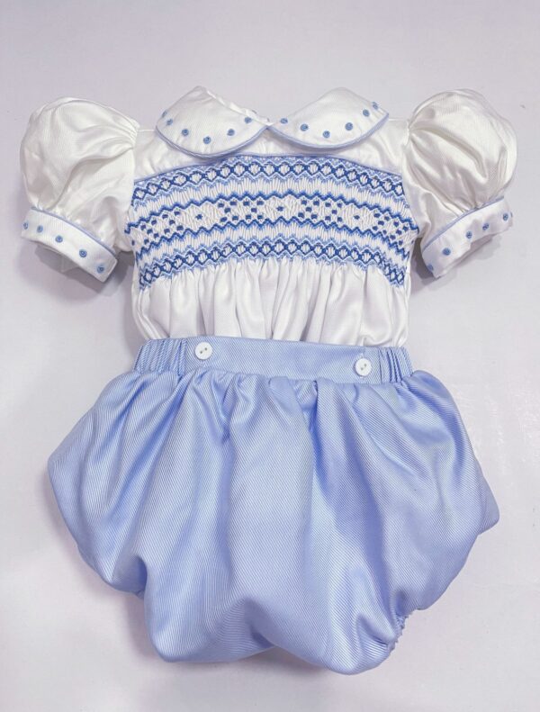 Boys Blue Smocked Suit - Image 2