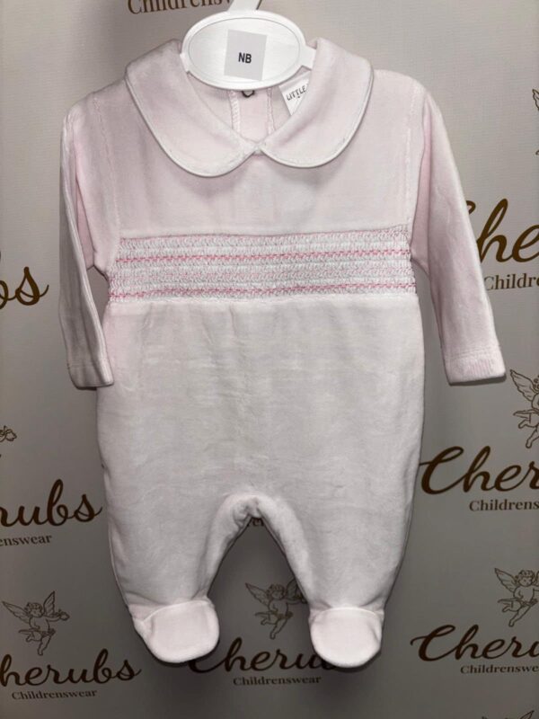 Pink Velour Baby Grow