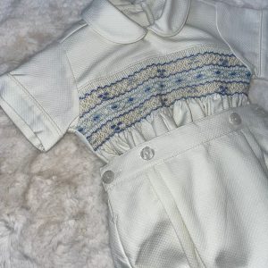 Luxury Cream Hand Smocked Boys Suit