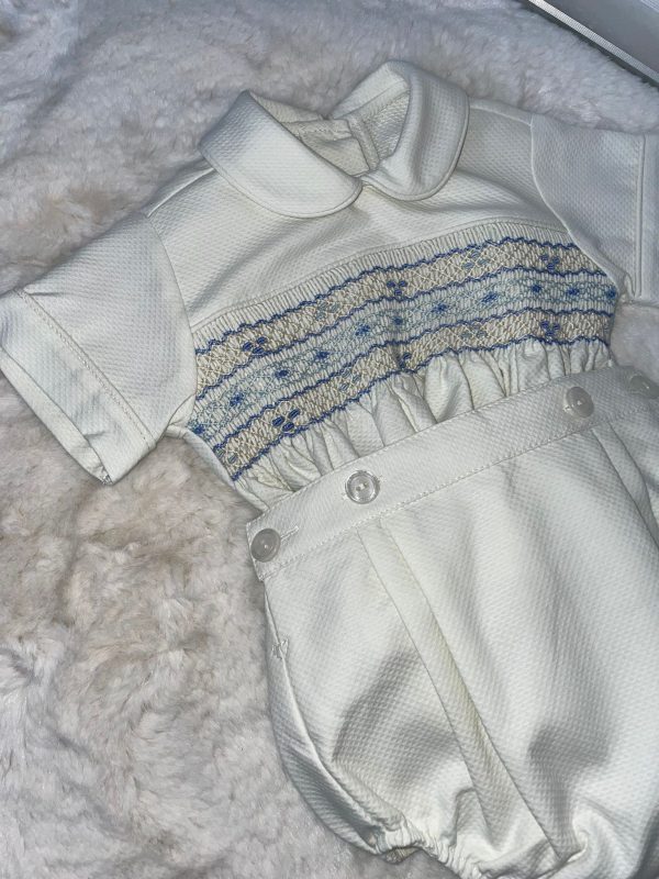 Luxury Cream Hand Smocked Boys Suit