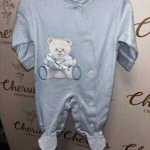 Blue Teddy Bear Baby Grow