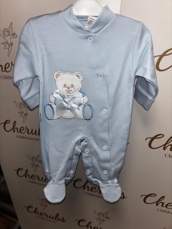 Blue Teddy Bear Baby Grow