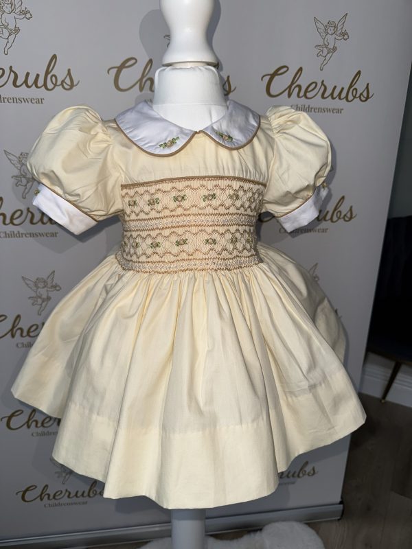 Cream Smocked Dress