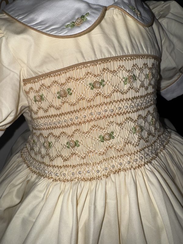 Cream Smocked Dress - Image 2