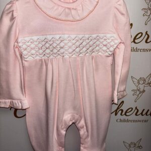 All Pink Frill Collar Baby Grow