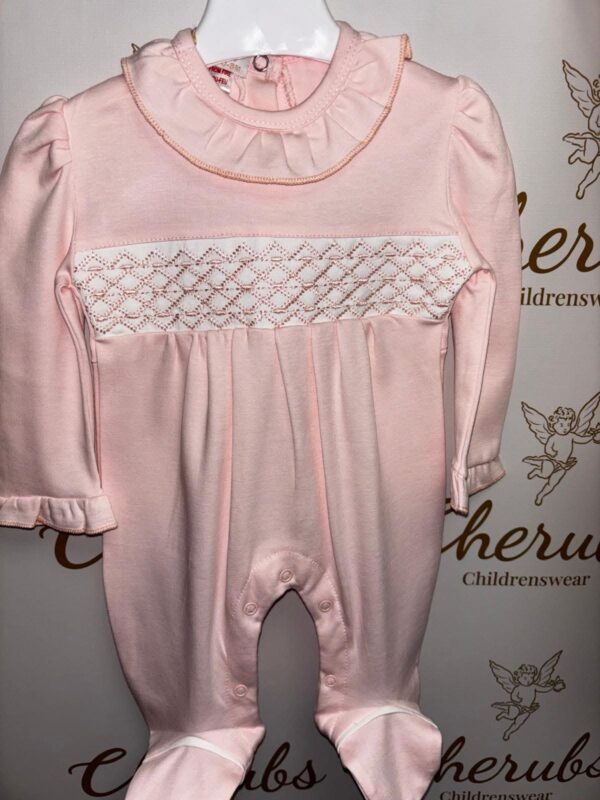 All Pink Frill Collar Baby Grow