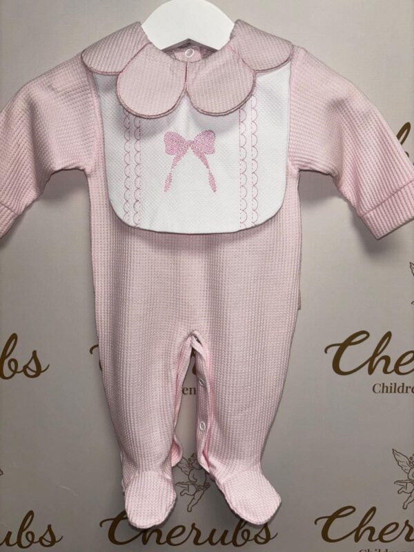 Pink Petal Collar Baby Grow
