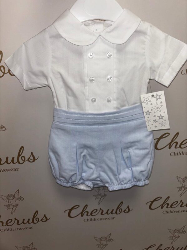 White Shirt Blue Shorts - Image 3