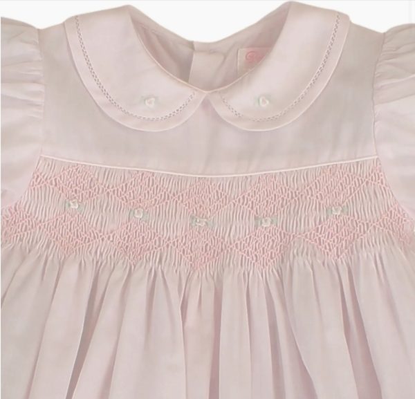 Pink Diamond Smocked Girls Romper - Image 2