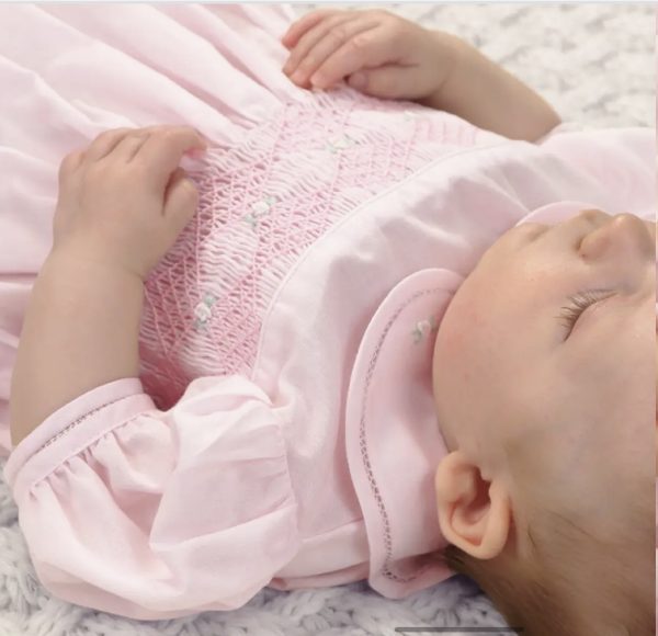 Pink Diamond Smocked Girls Romper - Image 3