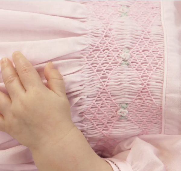 Pink Diamond Smocked Girls Romper - Image 4