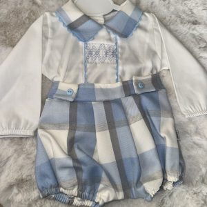 Blue Tartan Romper