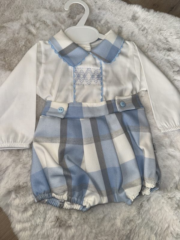 Blue Tartan Romper