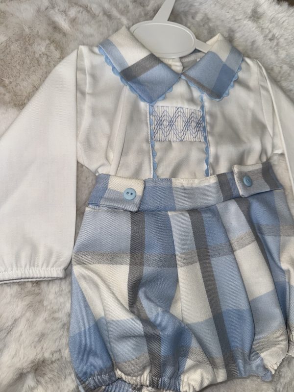 Blue Tartan Romper - Image 2