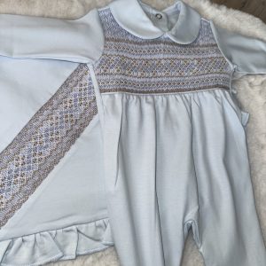 Blue & Tan Pima Cotton Set