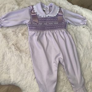 Lilac Pima Cotton Baby Grow