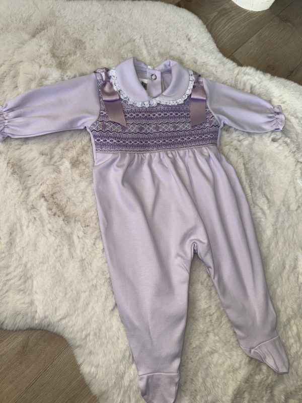 Lilac Pima Cotton Baby Grow