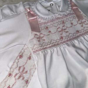 Girls Bow Embroidery Baby Grow & Blanket