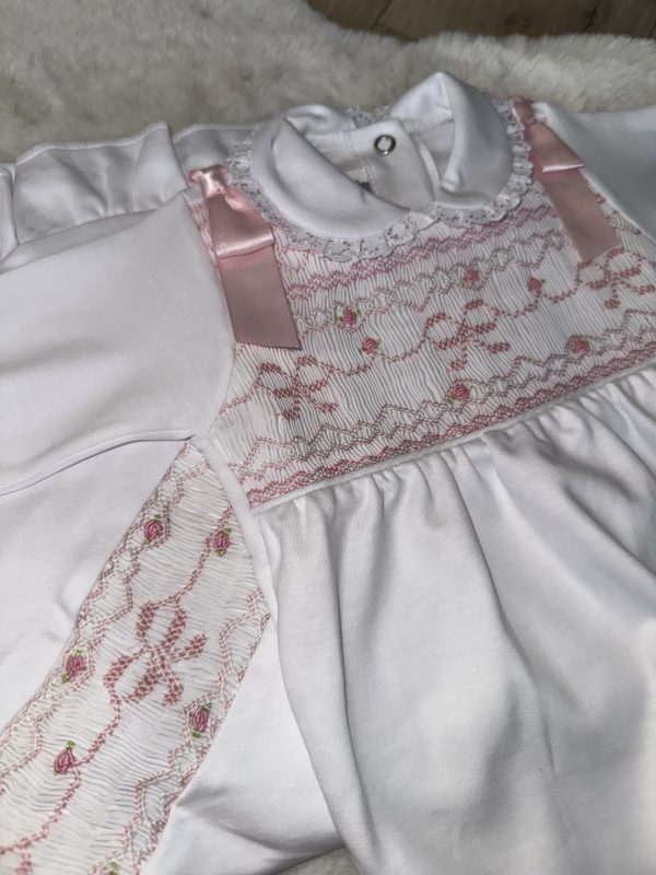 Girls Bow Embroidery Baby Grow & Blanket