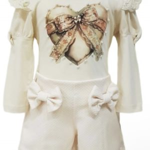 Girls Cream Short and Top Set