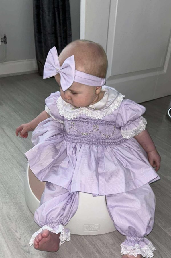 Lilac Smocked Lace Pyjamas - Image 2