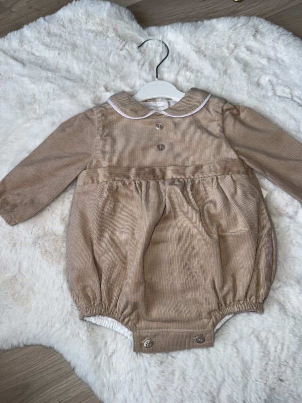 Tan Long Sleeved Boys Romper