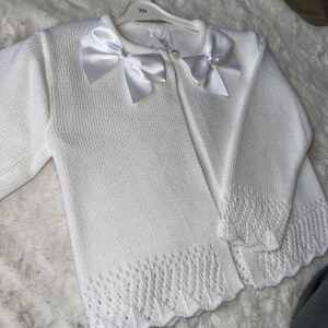 Cream Bow Girls Cardigan
