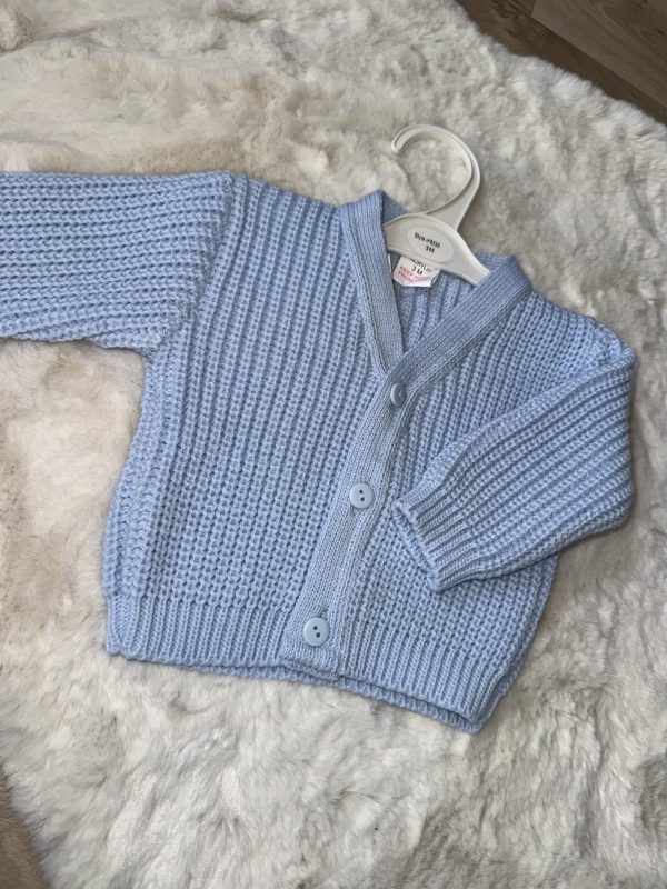 Blue Thick Knit Cardigan