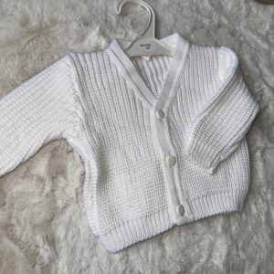 White Thick Knit Cardigan