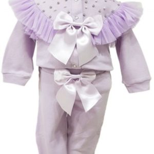 Girls Ribbon Lilac Tracksuit