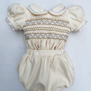 Cream Smocked Boys Suit