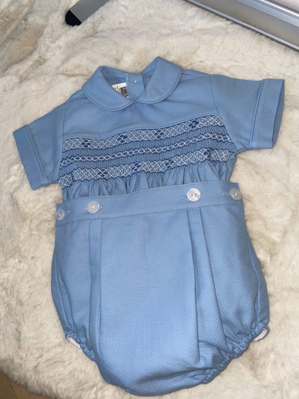 Luxury Blue Boys Romper - Image 3