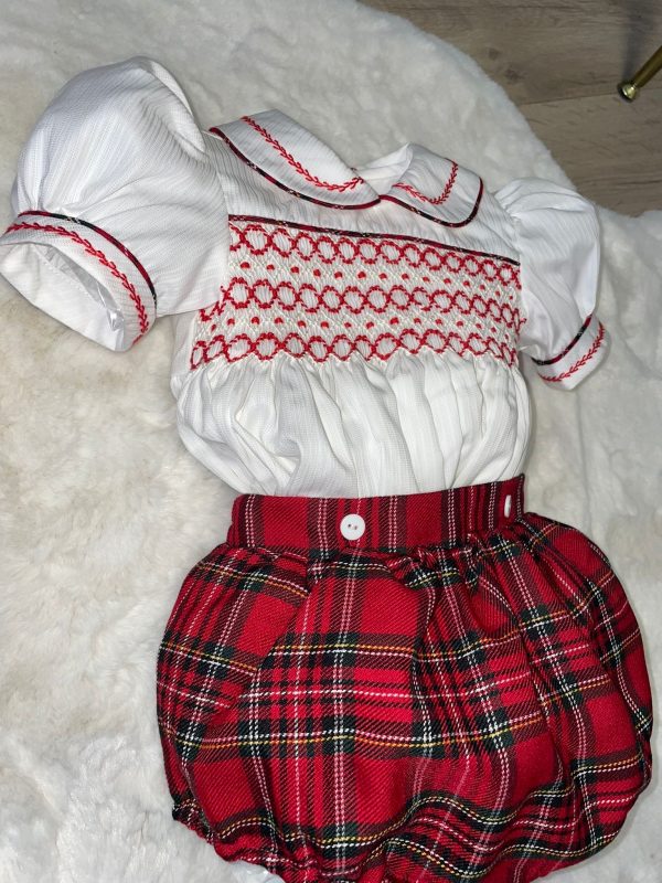 Tartan Boys Smocked Romper - Image 2