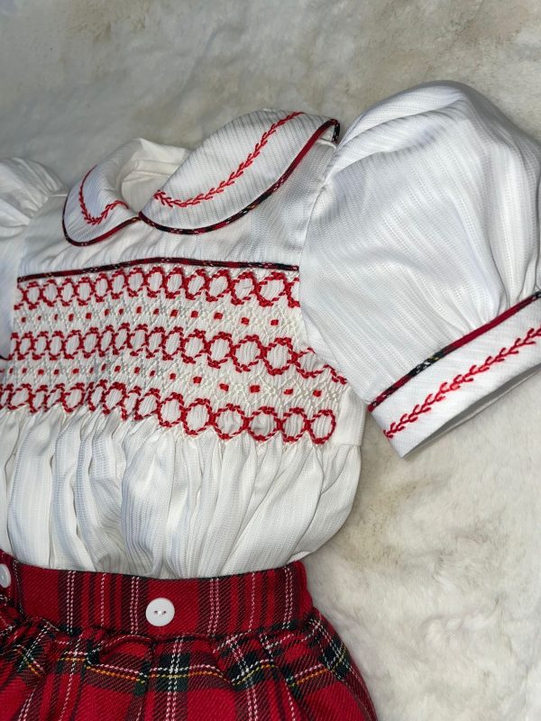 Tartan Boys Smocked Romper - Image 3