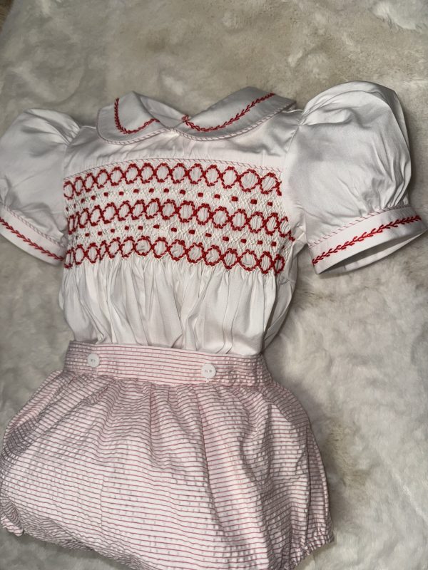 Boys Smocked Red & White Stripes - Image 3