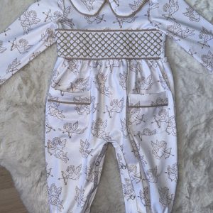 Cherubs Smocked Baby Grow