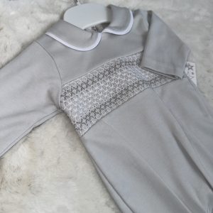 Grey Smock Baby Grow