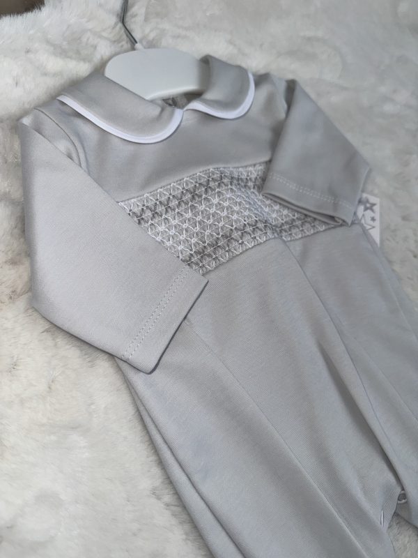 Grey Smock Baby Grow - Image 3