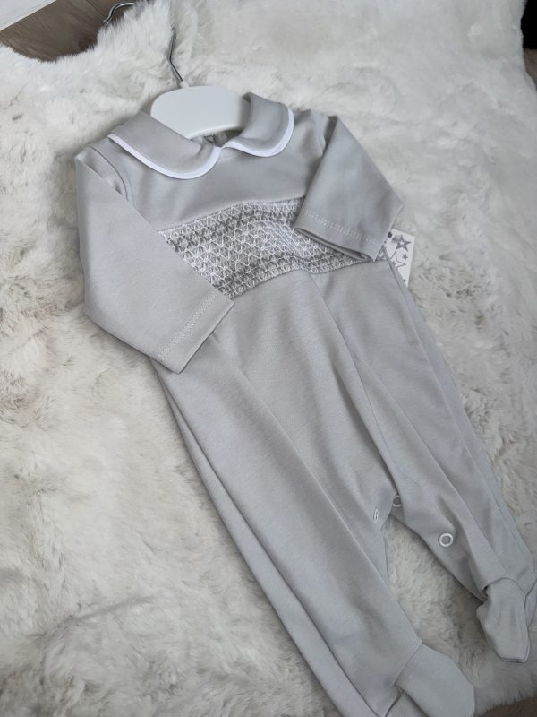 Grey Smock Baby Grow - Image 2
