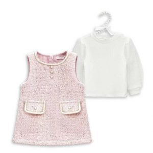 Pink Tweed Dress Two Piece