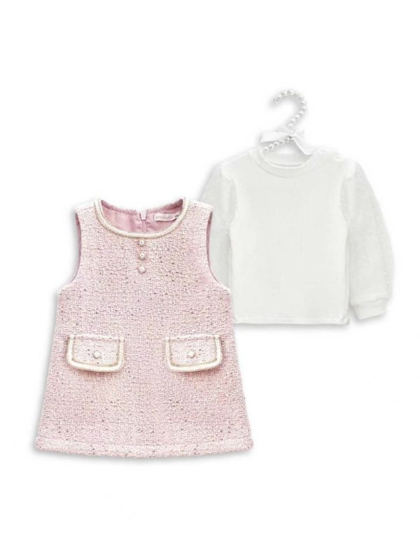 Pink Tweed Dress Two Piece