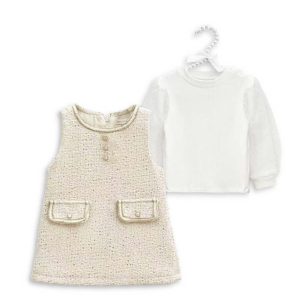 Cream Tweed Dress Two Piece