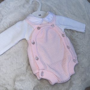 Girls Pink Knitted Romper
