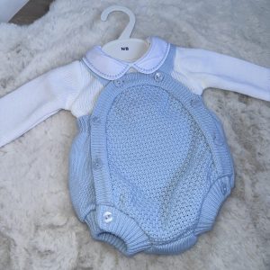 Boys Blue Knitted Romper
