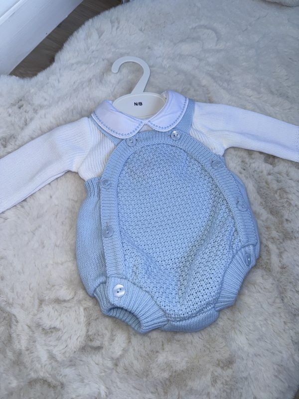 Boys Blue Knitted Romper